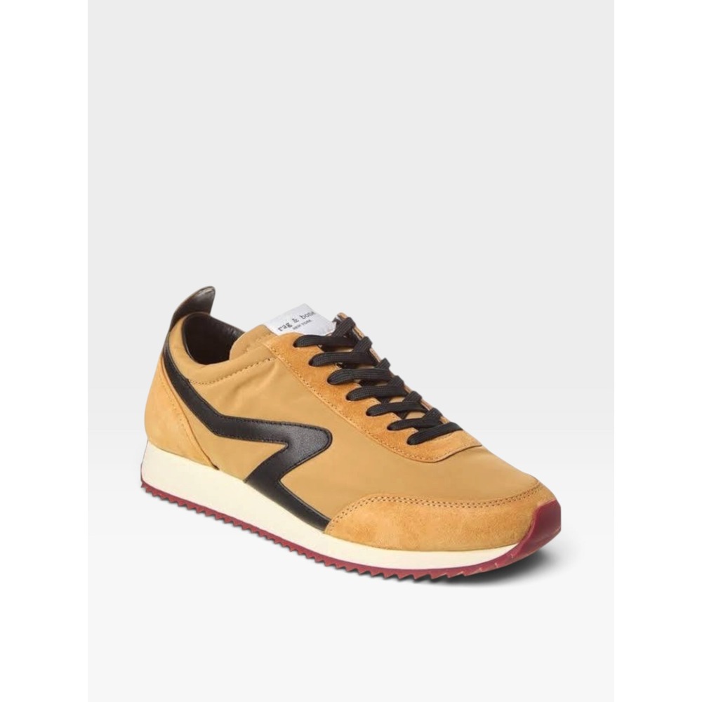 Rag & Bone Retro Runner Sneakers Mustard Yellow Suede Nylon W9.5 - Picture 2 of 16